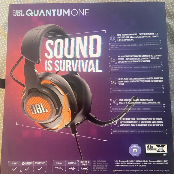JBL Quantum ONE USB Wired PC Over-Ear Professional Gaming Headset - Black - Picture 3 of 3